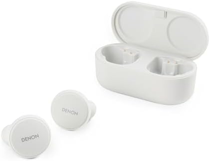 Denon PerL Pro True Wireless Earbuds - Adaptive Active Noise Cancelling, Personalized Sound with Masimo Adaptive Acoustic Technology, Spatial Audio, 32Hr-Battery Life, Wireless Charging, White