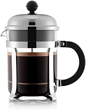 Bodum 17oz Chambord French Press Coffee Maker, High-Heat Borosilicate Glass, Polished Stainless Steel – Made in Portugal