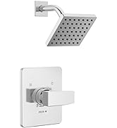 Delta Faucet Modern 14 Series Single-Handle Chrome Shower Trim Kit, Chrome Shower Faucet with Sin...