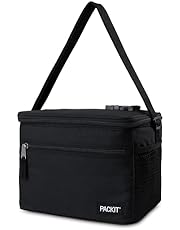 PackIt Freezable Essential Cooler, Built with ECOFREEZE Technology, Fully Freezable, Collapsible, Reusable, With Adjustable Crossbody Strap, Top Clip Handle, Designed for Fresh Office