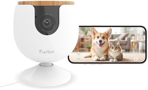 Furbo Mini NEW Pet Camera: Small Camera, Big Safety & Peace of Mind | Full HD, Color Night Vision, 2-Way Audio, Barking Alerts, Designed for Dogs or Cats | Pet Camera w/Phone App