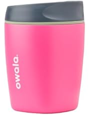 Owala SmoothSip Insulated Stainless Steel Coffee Tumbler, Reusable Iced Coffee Cup, Hot Coffee Travel Mug, BPA Free, 10 oz, Pink (Watermelon Breeze)