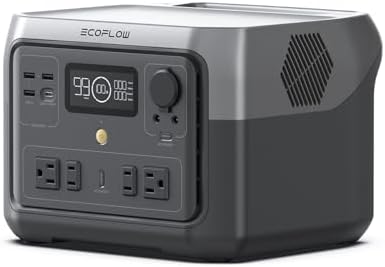 EF ECOFLOW Portable Power Station RIVER 2 Max 500, 499Wh LiFePO4 Battery/ 1 Hour Fast Charging, Up To 1000W Output Solar Generator (Solar Panel Optional) for Outdoor Camping/RVs/Home Use