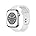 Silver Stainless Steel Case w White Sport Band