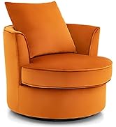Giantex Swivel Chair for Living Room, No Assembly Lint Fabric Accent Chair with 360° Swivel Funct...