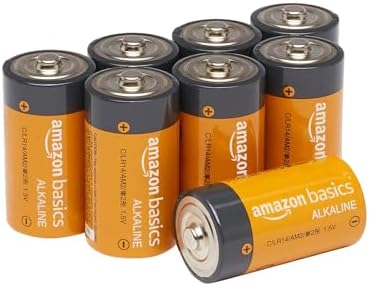 Amazon Basics 8-Pack C Cell Alkaline All-Purpose Batteries, 1.5 Volt, 5-Year Shelf Life