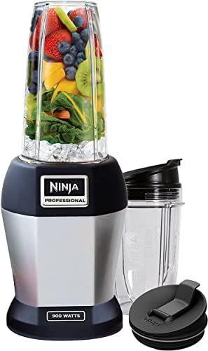 Ninja Nutri Pro Compact Personal Blender, with 18 oz. and 24 oz. To Go Cups, in a Black and Silver Finish, Silver/Black