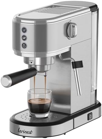 Espresso Machine with Milk Frother,Stainless Steel Espresso Maker, 20 Bar Espressoe Machine with 41oz Removable Water Tank,Small Espresso Machines for Latte,Cappuccino,1350W