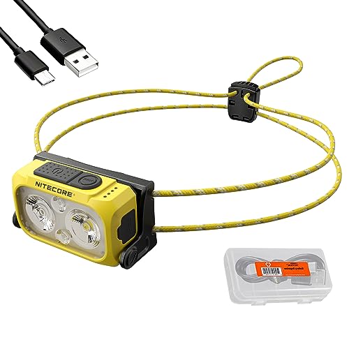 Nitecore NU25 400 UL Ultra Lightweight Headlamp, 400 Lumen USB-C Rechargeable with Lumentac Organizer for Back Packing, Campi