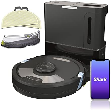 Shark Matrix Plus 2in1 Robot Vacuum & Mop with Sonic Mopping, Matrix Clean, Home Mapping, HEPA Bagless Self Empty Base, CleanEdge, for Pet Hair, WiFi, Black/Silver, RV2610WACA (Canadian Version)