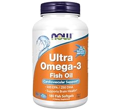 NOW Foods Ultra Omega-3, 500 Epa/250 Dha, Fish Gelatin, 180 Softgels