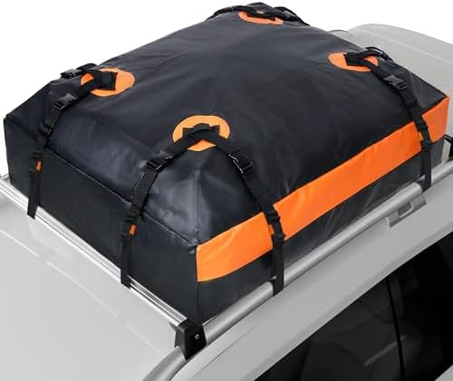 OGASAMI Soft 15 Cubic Feet Car Roof Luggage Bag Rooftop Cargo Carrier Waterproof for All Cars with/without Racks Include Anti-Slip Mat