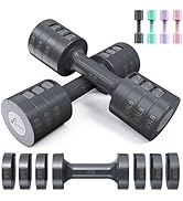 Adjustable Dumbbells Hand Weights Set: Sportneer 1 Pair 4 6 8 10lb (2-5lb Each) Free Weights Fast...