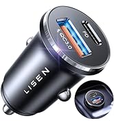 LISEN USB C Car Charger, 54W Fast Car Charger, PD 36W&QC3.0 Dual Port Car Charger Adapter, Super ...