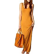 XXXITICAT Women's Casual Solid Color Sleeveless Bodycon Dresses Plus Size Fitted Maxi Sundress Ve...