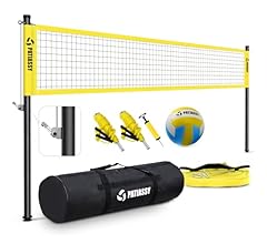 Portable Professional Outdoor Volleyball Net Set with Adjustable Height Aluminum Poles, Winch System, Volleyball with Pump …