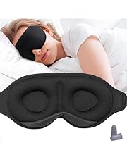 Sleep Eye Mask, 3D Deep Contoured Eye Covers for Sleeping, Block Out Light Eye Mask, Zero Eye Pressure Blindfold for Men Women with Adjustable Strap for Sleeping, Traveling (Black)