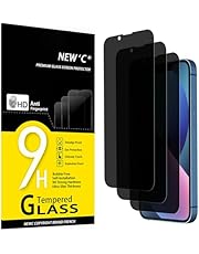 NEW&#39;C Pack of 3 Privacy Screen Tempered Glass for iPhone 14, 13, 13 Pro (6.1 Inches). Privacy Screen Protector with Anti Spy, Scratch Free, 9H Hardness, Ultra Resistant