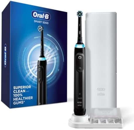 Oral-B Pro 5000 Smartseries Power Rechargeable Electric Toothbrush with Bluetooth Connectivity, Black Edition