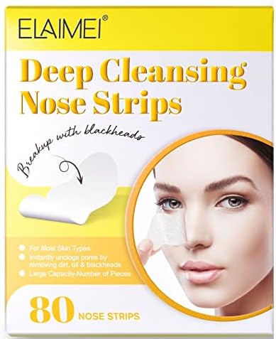 Yecuce Pore Strips(80pcs),Natural Blackhead Strips for All Skin Type,Nose Strips for Blackheads,Pore Cleansing Strips,Black Head Nose Strip,Nose Pore Strip,Blackhead Remover for Face