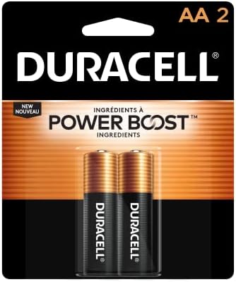 Duracell Coppertop AA Batteries, 2 Count. Alkaline Battery. Long Lasting, All-Purpose Double A Battery for Household and Business
