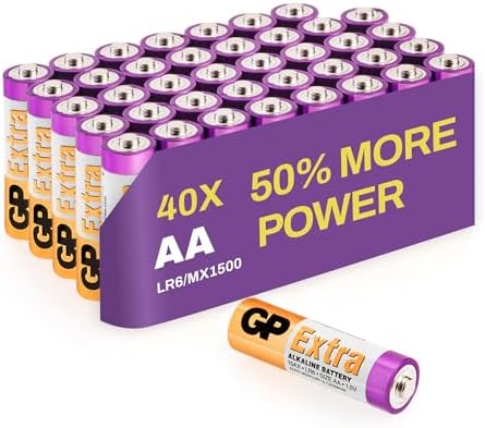 AA Batteries - LR6 - Pack of 40 | GP Extra | Long Lasting 1.5v High Performance Alkaline Battery