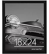 Americanflat 18x24 Poster Frame in Black - Composite Wood with Polished Plexiglass - Horizontal a...