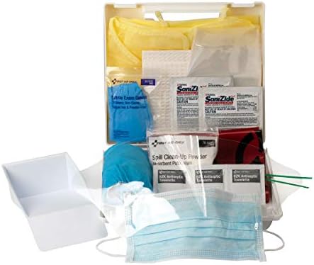 First Aid Only 214-U/FAO Body Fluid Clean Up Kit, 23-Piece Blood Pathogen Clean Up Kit in Plastic Case