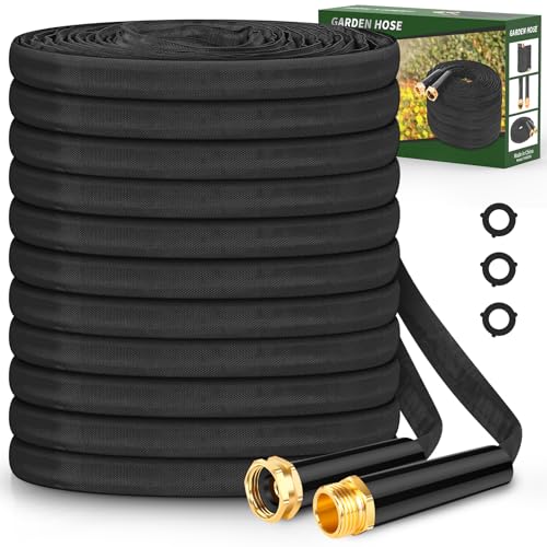 CXEZSIK Non-Expandable Garden Hose 50FT, Flexible and Tough, Lightweight and Sturdy, Abrasion Resistant and Kink-Free Water H