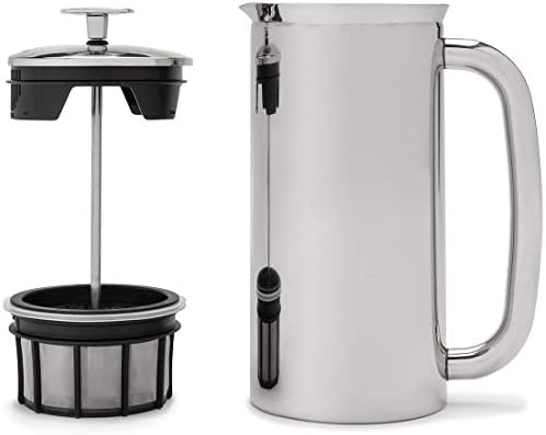 ESPRO - P7 French Press - Double Walled Stainless Steel Insulated Coffee and Tea Maker with Micro-Filter - Keep Drinks Hotter for Longer, Perfect for Home (Polished Stainless Steel, 18 Oz)