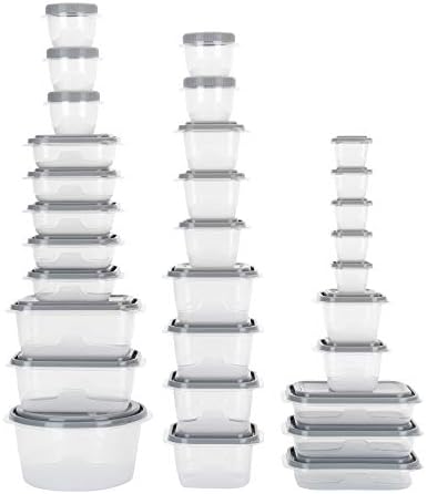 GoodCook EveryWare 60pc Container Set, BPA Free - 60-Piece Food Container Set, Microwave and Freezer Safe, Embossed Measurements, Secure Lids