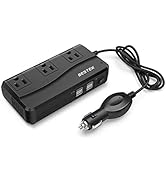 BESTEK 200W Power Inverter DC 12V to 110V AC Inverter with 4.2A 4-Port USB Car Adapter (Black)