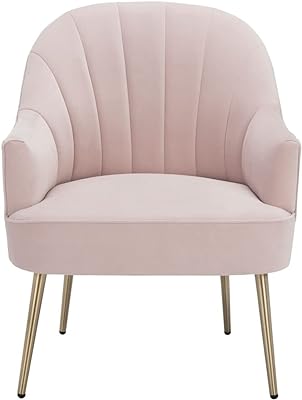 Safavieh Home Collection Areli Light Pink Velvet/Gold Accent Chair ACH4004B