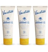 Vacation Classic Sunscreen Lotion SPF 30 3-Pack, Water Resistant Broad Spectrum Sunscreen Sun Blo...