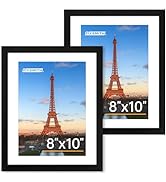 FIXSMITH 8x10 Picture Frame Set of 2, Photo Frame with HD Plexiglass, Display Pictures 5x7 with M...
