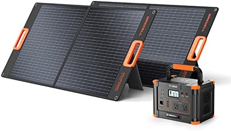 GRECELL 1000W Portable Power Station, 999Wh Solar Generator with 2 * 100W Foldable Solar Panels, USB-C PD 60W for Home Backup, Emergency, Outdoor Camping