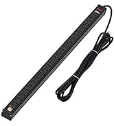 CRST Heavy Duty Power Strip with Long Cord 15 Feet Metal Extension 24-Outlet with Mounting Bracke...