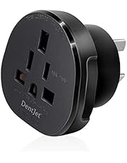 SAA Approved UK/US/JP/CA to AU/NZ Adaptor Plug with Insulated Pins, UK/US Plug Convert to 3-Pin Australian/New Zealand/China Socket (1 Piece Black)