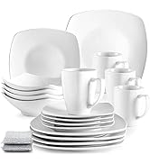 Zulay 16 Piece Dinnerware Sets - Porcelain White Dinnerware Set, Premium Quality Service For 4 - ...