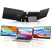 Laptop Screen Extender - 14.1" Triple Portable Monitor with Sturdy Metal Kickstand for 13-17.3 In...