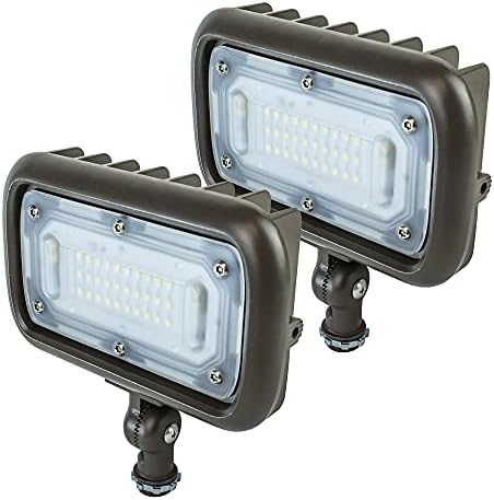 Newhouse Lighting WW30BRZ-2 30-Watt Die-Cast Aluminum LED Wall Wash Flood Light Outdoor, Weatherproof Landscape Lighting 2695 Lumens, 3000K Warm White, 120-277V, 1/2" Knuckle Mount Bronze, 2-Pack