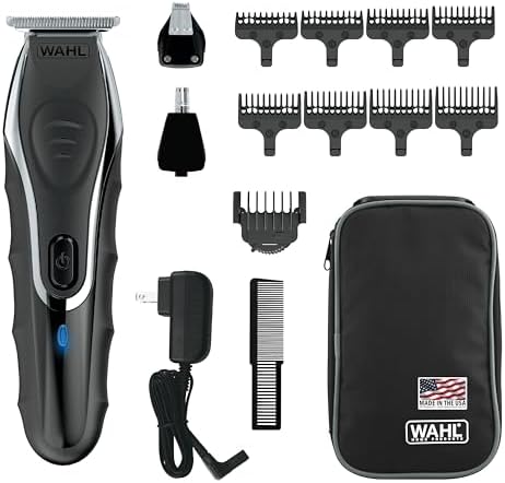 Wahl Aqua Blade® Rechargeable Wet/Dry Lithium-Ion Deluxe Beard Trimmer for Men - Interchangeable Heads for Detailing, Hair, Mustache and Body Grooming - Model 9899-100