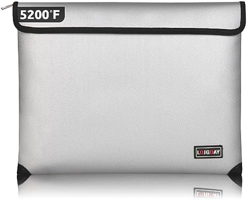 Waterproof Fireproof Document Bag - 5200°F with Heat Insulated, fireproof bags with Zipper, Fire Safe Envelope Bag for Cash/Important Documents/Valuables, 13.9"x10.6" fire proof money bag