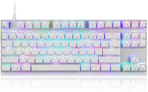 TECLADO MOTOSPEED CK82 BRANCO SWITCH AZUL RGB