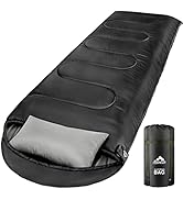 MEREZA Sleeping Bag for Adults Mens Kids with Pillow, XL Sleeping Bag for All Season Camping Hiki...