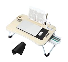 9SHOME Laptop Bed Desk, Notebook Bed Table Stand, Portable Foldable Lap Bed Desk and Writing Folding Breakfast Tray Stand R…