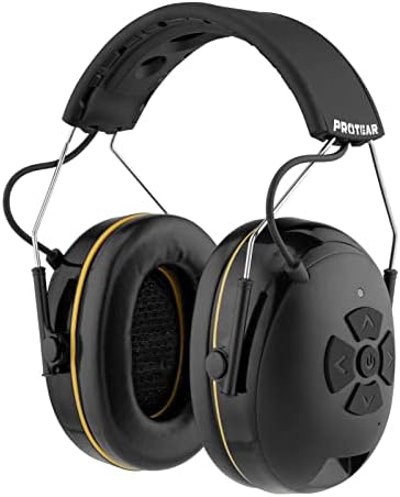 inf protear(Upgraded E6850 Bluetooth Hearing Protection with Integrated Microphone, High-Fidelity Speakers,48H+Playtime, Ideal Ear Muffs for Noise Reduction for Mowing, Workshop, NRR 25dB