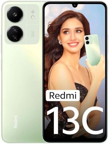 Xiaomi Redmi 13C 4G LTE (128GB + 4GB) Factory Unlocked Global ROM GSM 6.74" 50MP Triple Camera (Tello Mint & Global) + Free Fast Car Charger (Clover Green Global ROM)