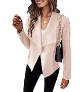 PRETTYGARDEN Womens 2024 Fall Clothes Long Sleeve Open Front Cropped Faux Suede Jacket