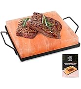 UMAID Himalayan Salt Block Cooking Plate 8x8x1.5 for Cooking, Grilling, Cutting and Serving, Food...